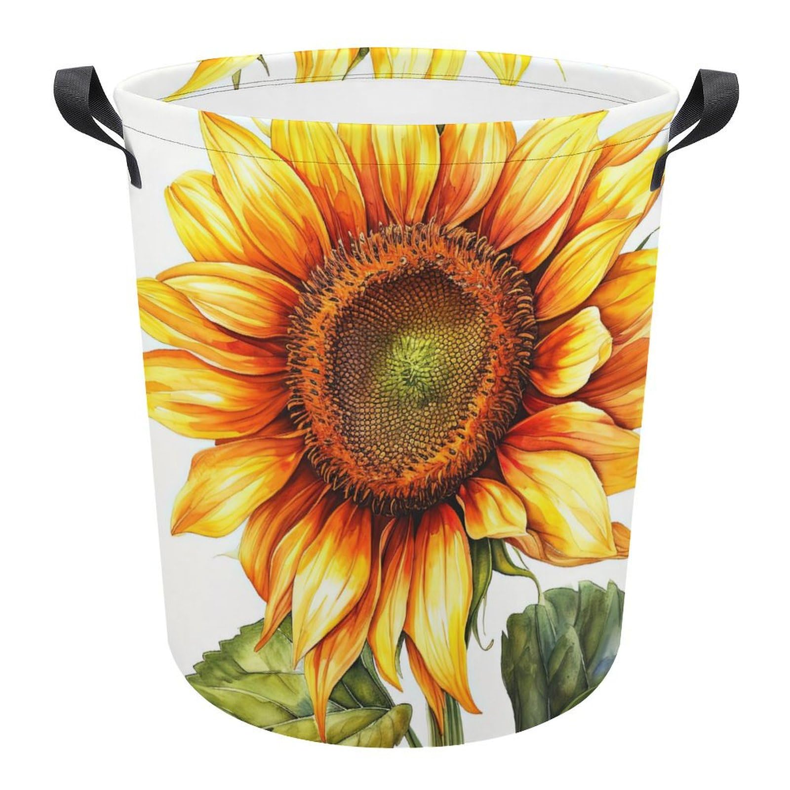 Cubo ropa sucia de plantas con flores para organizar habitaciones