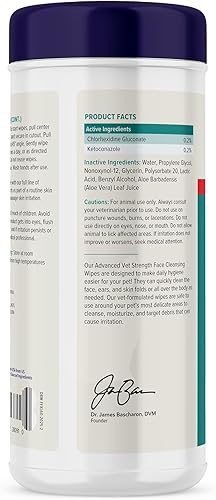 Miniatura 4 de Vetnique Dermabliss - Toallitas para la cara del perro, toallitas medicinales de clorhexidina para perros con arrugas, Bulldog francés, Bulldog