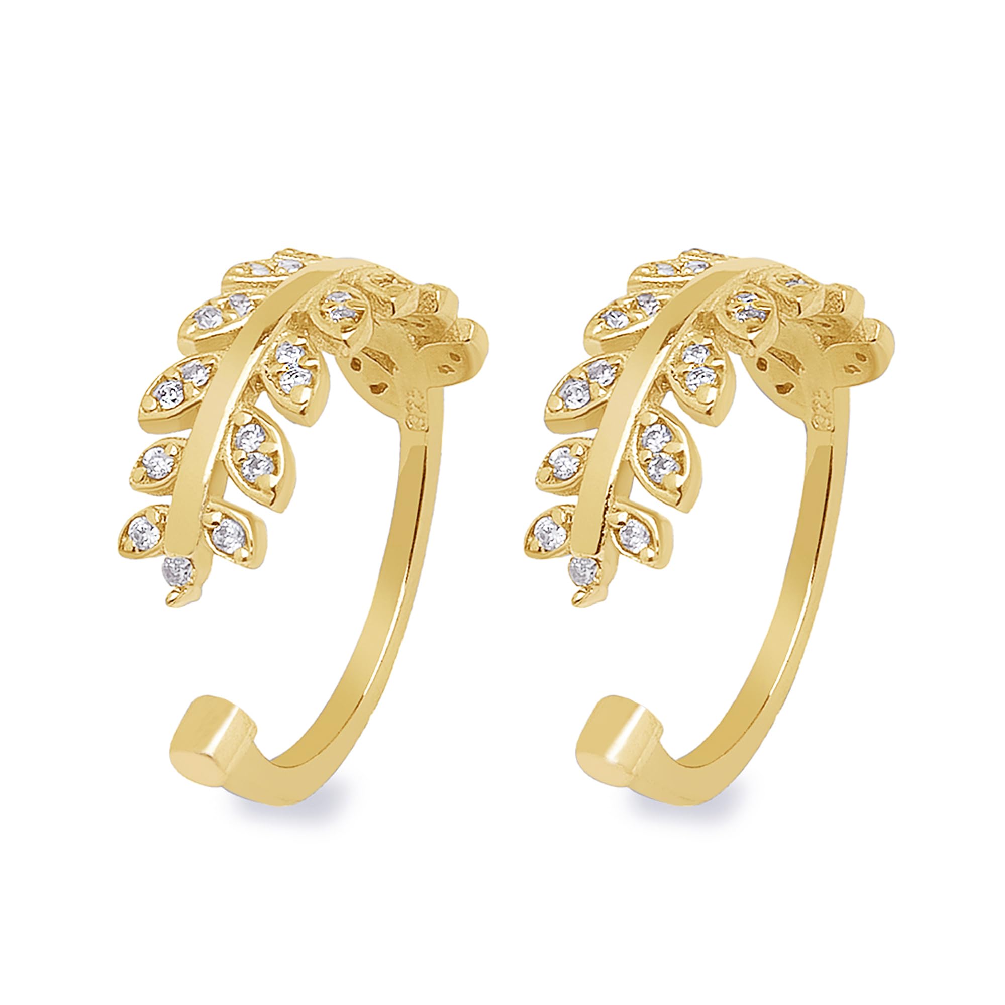 zavya 925 Sterling Silver Leafy Cubic Zircon Studded Gold Plated Pair Toe Ring|Gift for Women|With Certificate & 925 Stamp|Mother's Day-picture-26