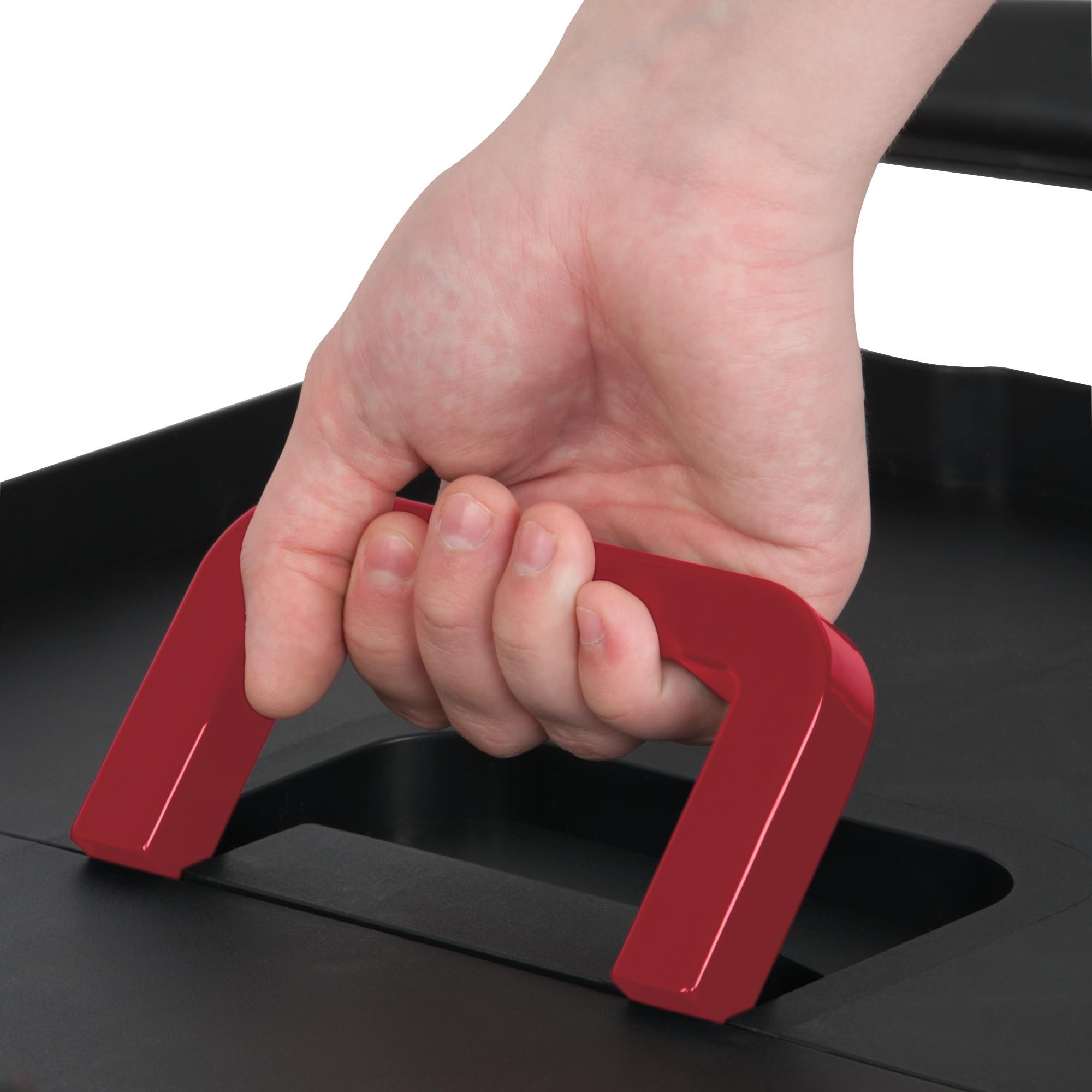 Mahlzeit Carrello da Portata Pieghevole con Ruote, 64 x 40,5 x 82 cm, Portata Fino a 150 kg, Scaffale Pieghevole a 3 Livelli, Rosso/Nero
