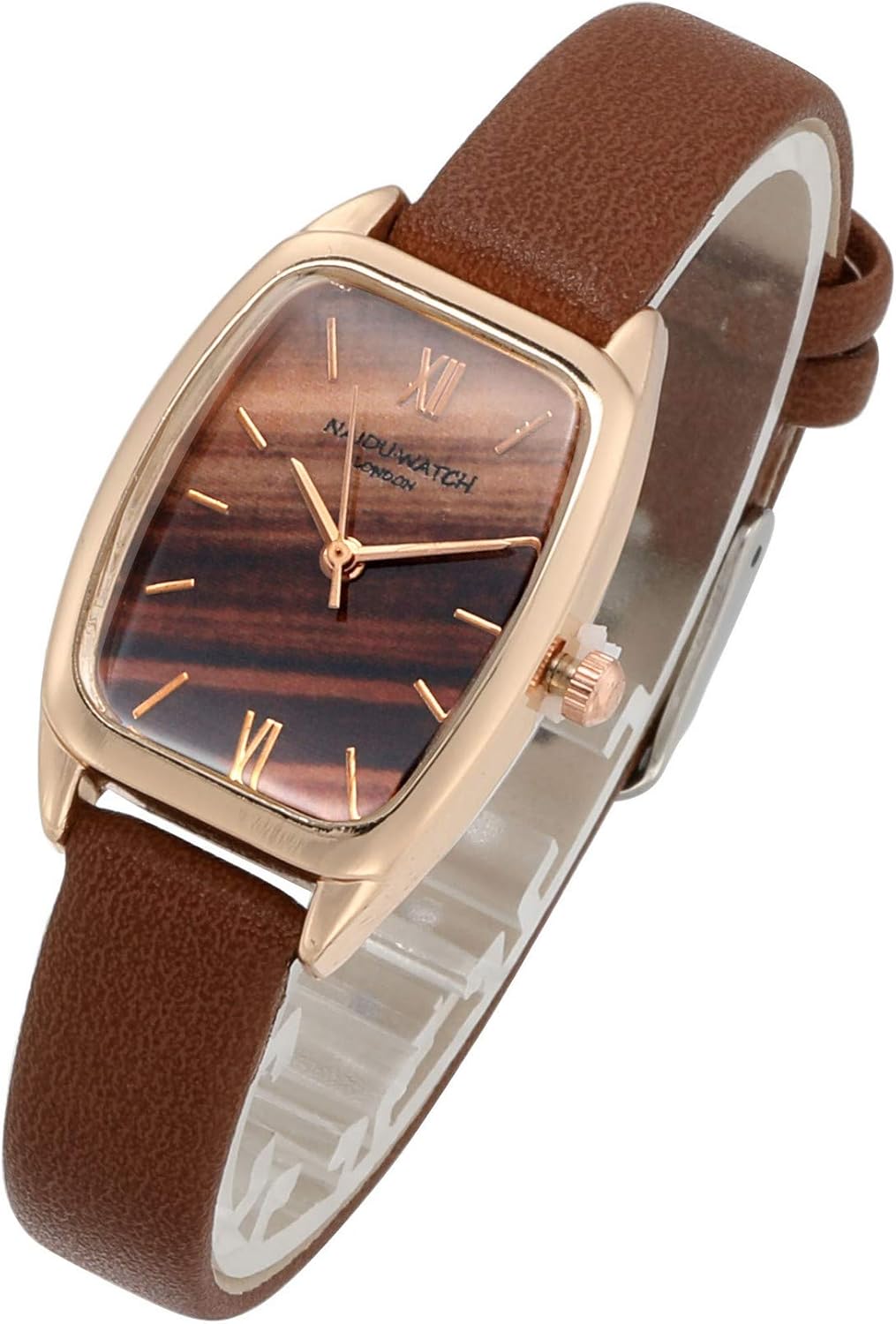 Top Plaza Womens Ladies Fashion Leather Wrist Watch Rectangle Elegant Simple Dial Analog Quartz Dress Watch