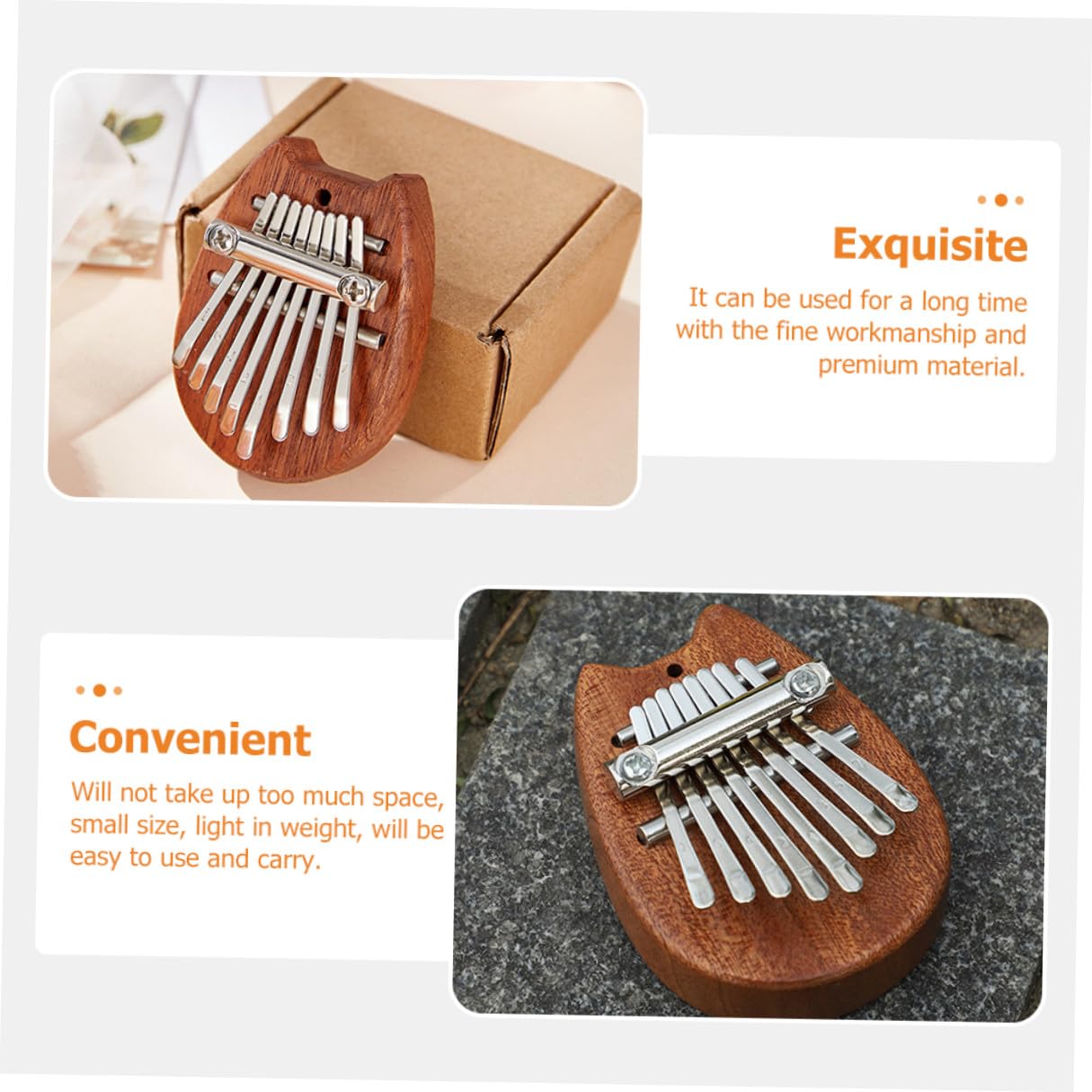 Hemobllo Kalimba in Legno Mini 8 Tasti Facile da Suonare Leggero Portatile Strumento Musicale per Principianti e Regali a Genitori