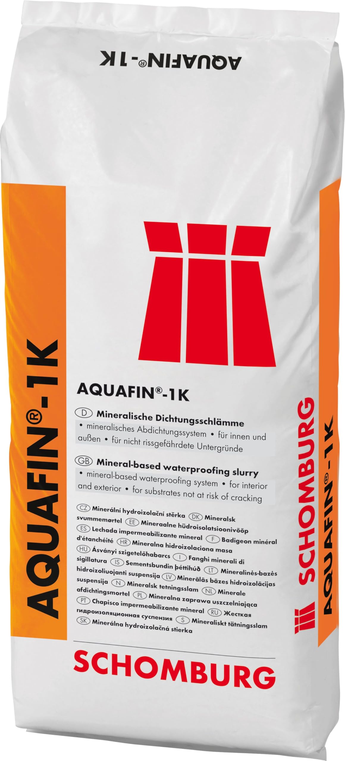 AQUAFIN-1K 25 kg Grau Mineralische Dichtschlämme Wand Boden Abdichtung