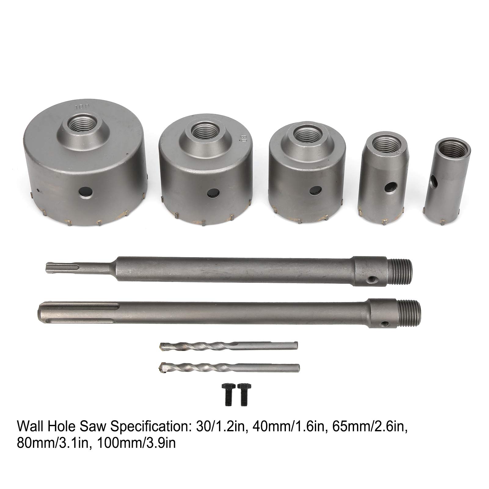 Kit a Tazza in Acciaio Al Carbonio Utensile da Taglio per Fori a Parete di Lunga Durata per Muri in Mattoni, Muri in Cemento - Set di Frese per Fori per Cemento con Scatola in Alluminio