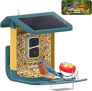 Bird Feeder with Camera,Smart AI Identify Bird Species Camera Wireless Outdoor Solar Powered, Live View 2K,Auto Capture When Motion Detected&APP Notify,Color Night Vision,FL006 asin的图片