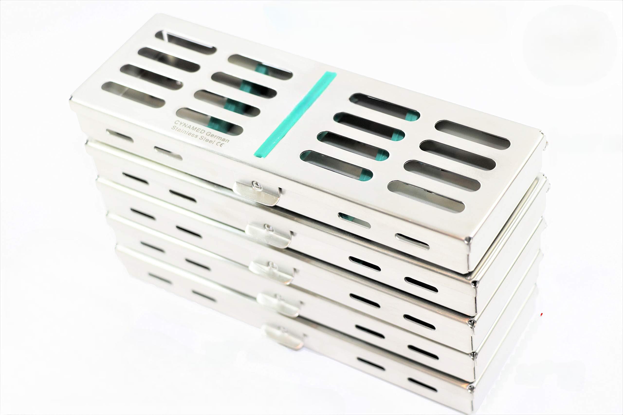 Sterilization Cassette for 5 Instruments AUTOCLAVABLE German Stainless Green 5 EA for Dental and Veterinary Instruments CYNAMED