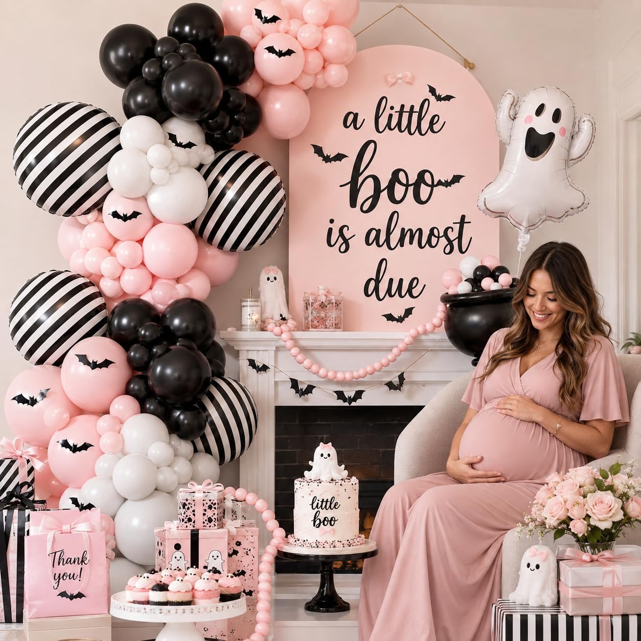 Pink Black Halloween Balloon Arch Kit for Spooky One Birthday Decorations image 4