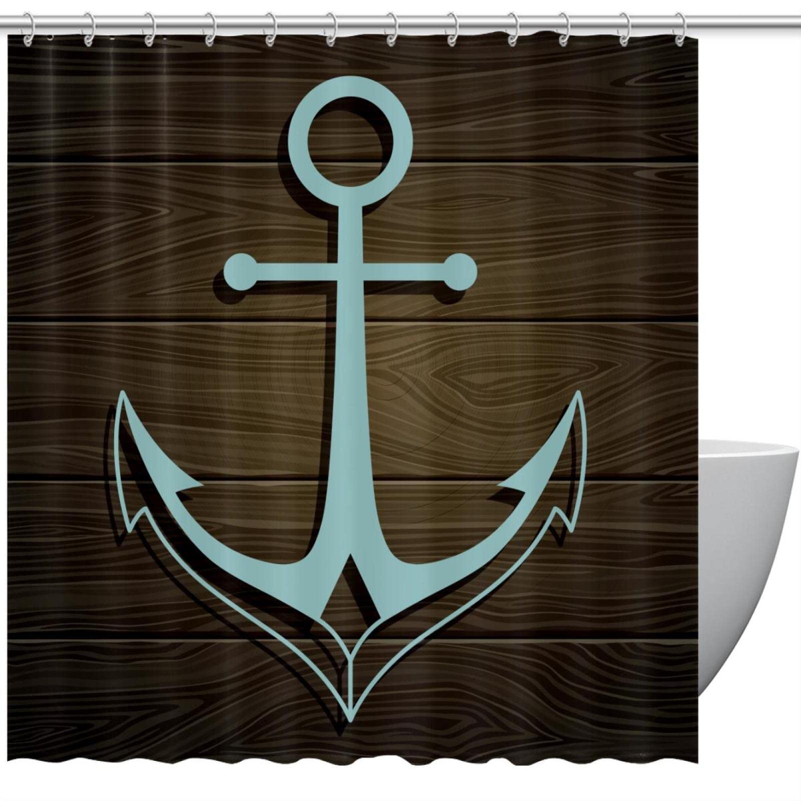 Rideaux de douche nautiques grand format pour douche italienne