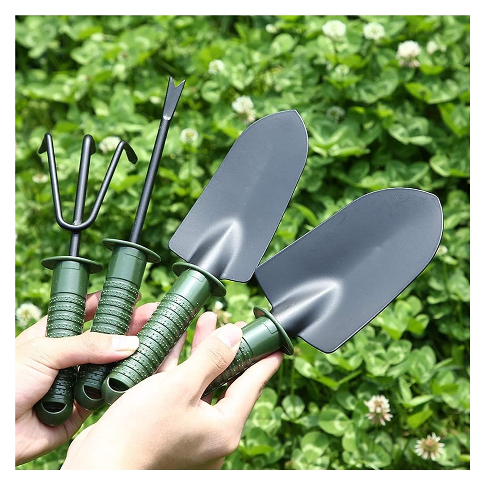 Juego de paleta de herramientas de jardín, tenedor de jardín, paleta de jardín, 4 piezas, kits de mano de jardinería, accesorios de jardín, herramienta de mano de jardín, herramientas de mano de jardi