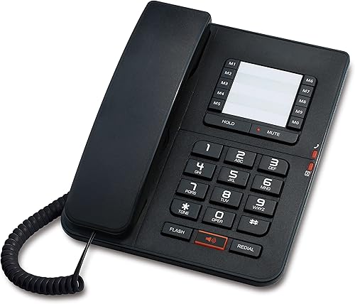 Altavoz con cable teléfono fijo de escritorio cómodo y rápido teléfono de pared duradero con manos libres silencio sostener flashreedial fácil de