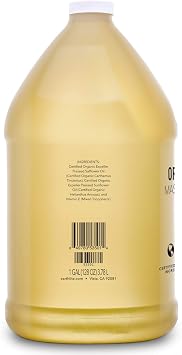 EARTHLITE Pure Organic Massage Oil - Chemical Free, 100% Certified Organic, High Quality for Therapists & Clients, Unscented, 8 oz