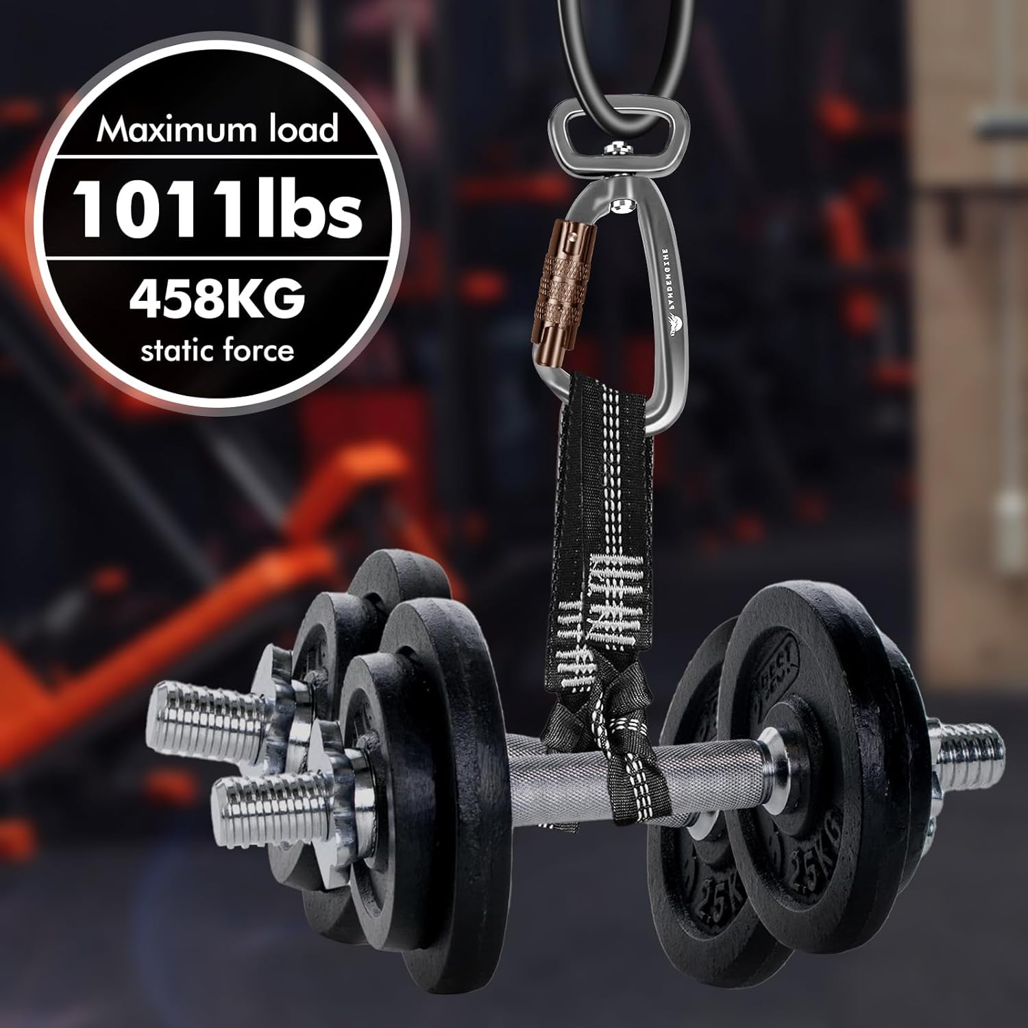 2 Pack Locking Carabiner Clip 2.5" with Swivel Ring for Securing Pets, Dog Leash Harness, Camping, Hiking, Keychains - Image 3