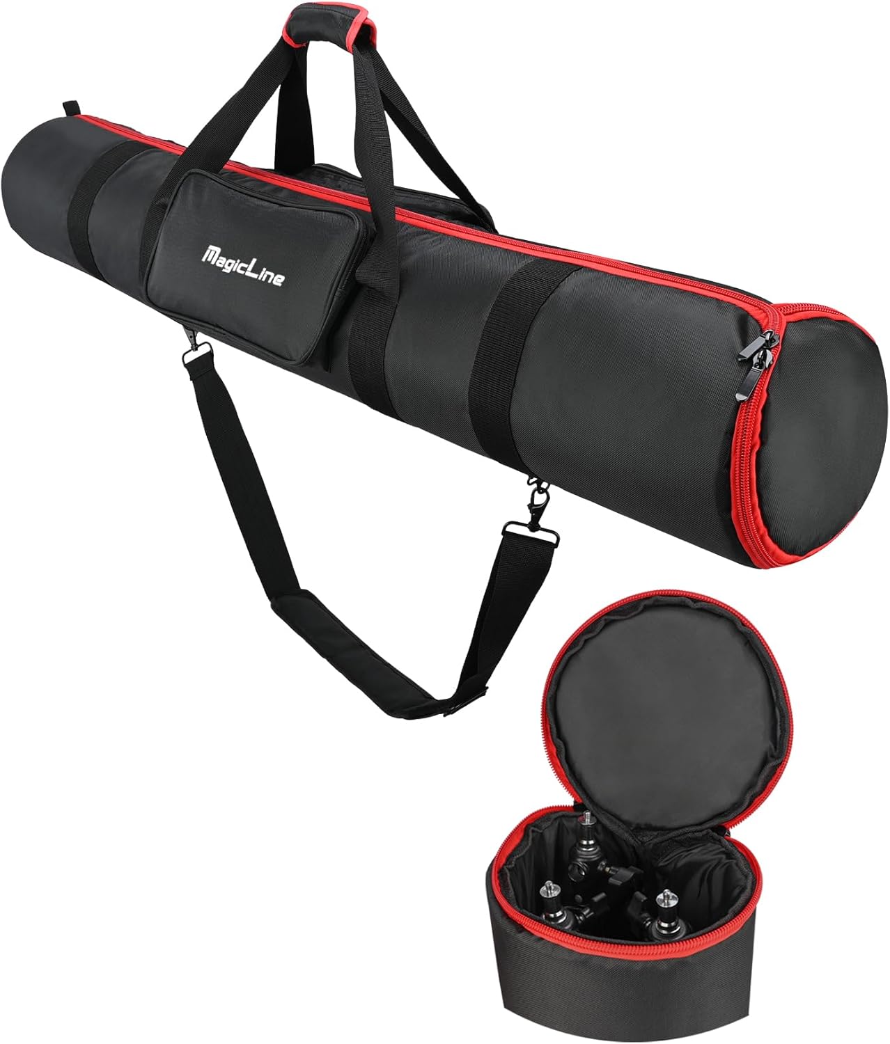 MagicLine Tripod Carrying Case Bag 47.2x7.9x7.9inch, with 2 Outer Pockets+1 Inner Pocket+3 Inner Compartments, Padded Carry Case for Light Stands,Mic Stands,Tripods,Monopods