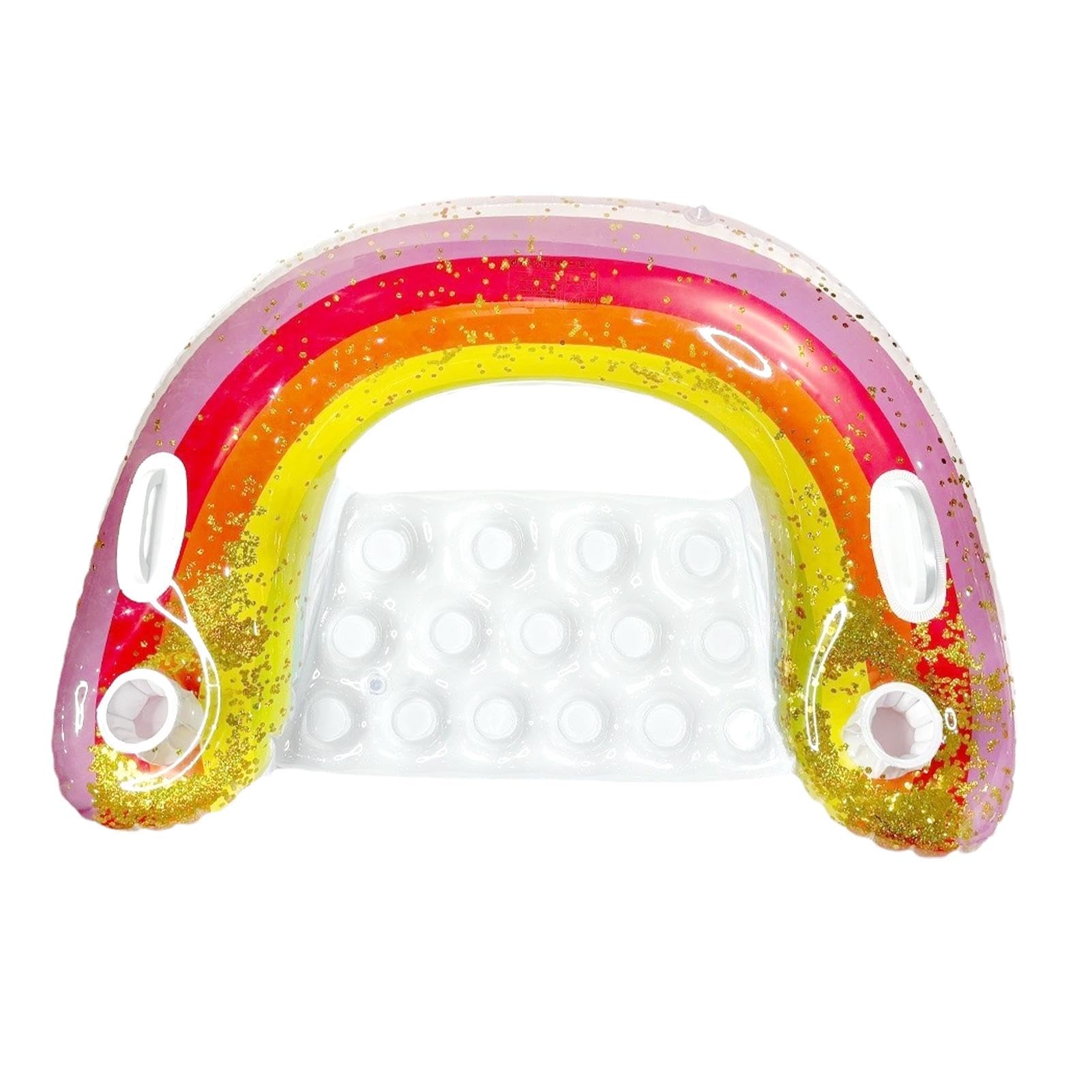 Silla flotante de arco iris, silla de piscina con diseño de lentejuelas, silla de agua inflable, silla de malla flotante, tumbona de piscina arcoíris, silla de salón inflable, asiento de piscina