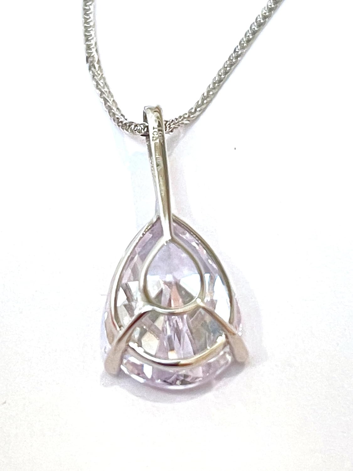 pierrelorren 3 carat Diamond Necklace Diamond Stud Earrings for women 18k White Gold SET Teardrop Solitaire Necklace Tear Drop Solitaire Earrings Handmade Jewellery Birthday Anniversary Christmas - Image 5