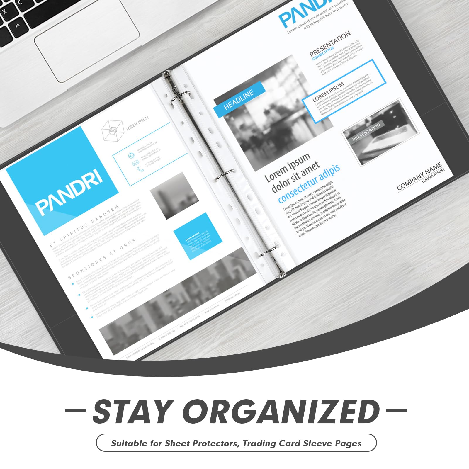 3 Ring Binder 1 Inch, PANDRI 6 Pack 1-Inch Binder Fits Letter Size 8.5'' x 11'' Paper, Versatile Binders for Office Home School, 2 Pockets, Black