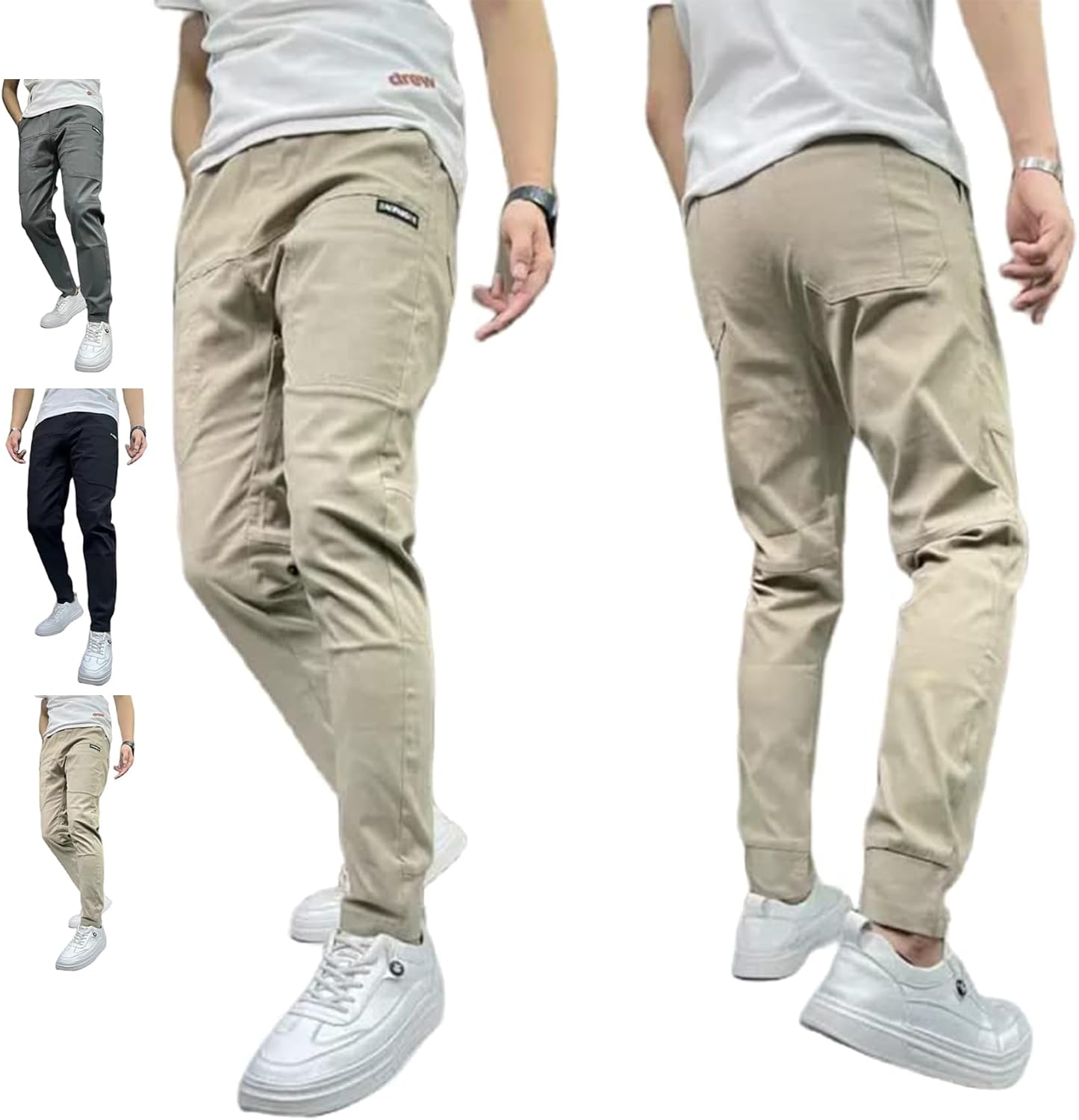 DANC Men's High Stretch MultiPocket Skinny Cargo Pants, 2023 New