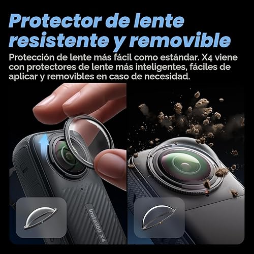 Miniatura 6 de Insta360 X4 Paquete estándar - Cámara de acción impermeable 360 de 8K, video de gran angular 4K, efecto de palo invisible para selfies, protectores
