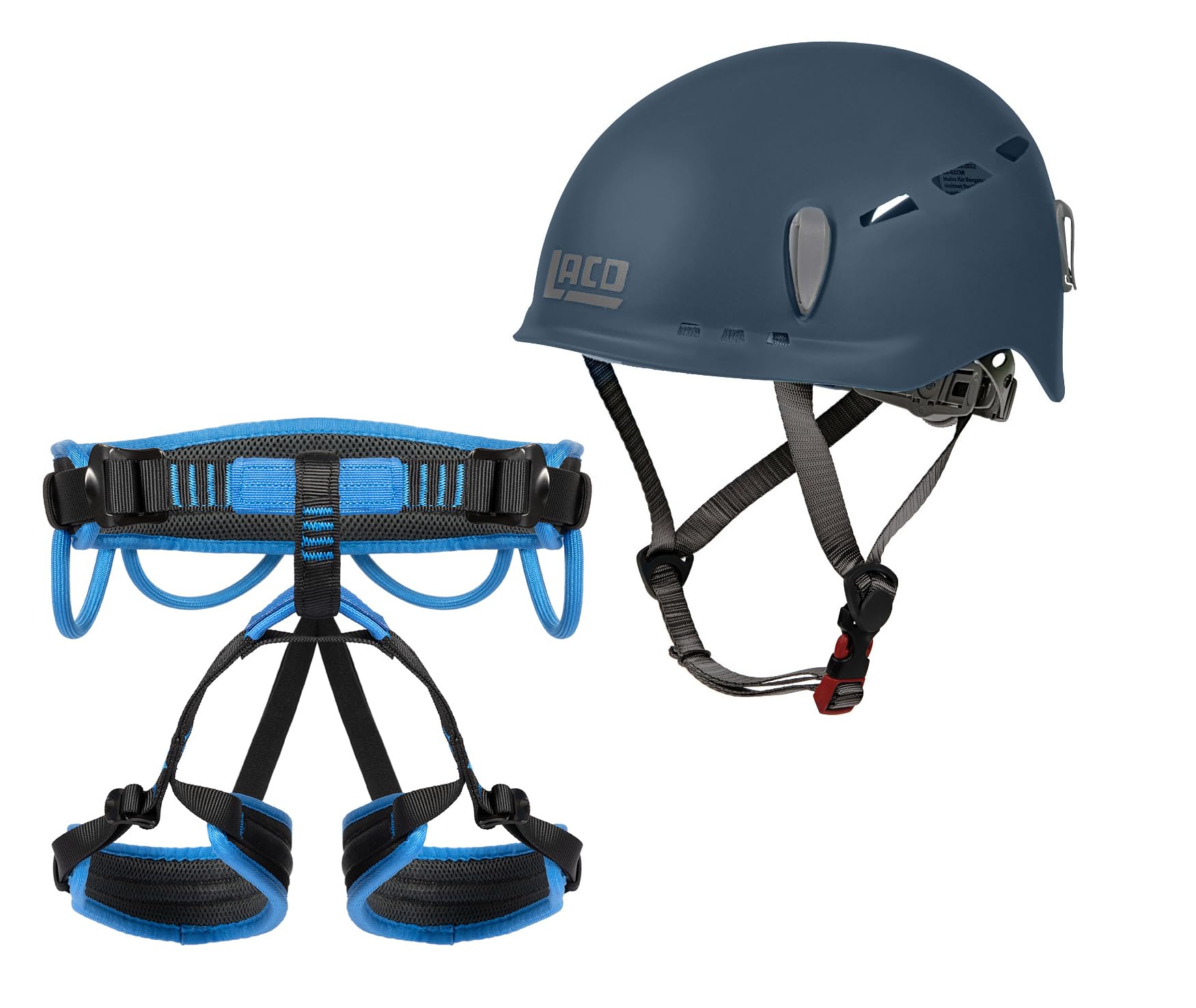 LACD Klettergurt Harness Start 2.0 + Kletterhelm Protector 2.0 navy