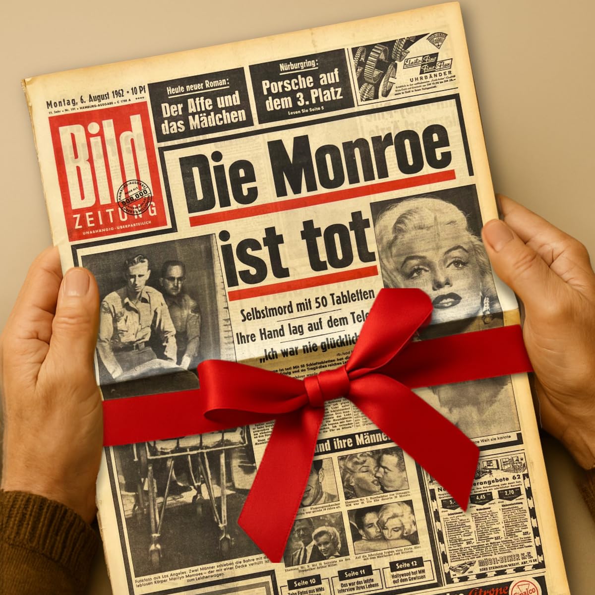 Originale alte Zeitung 1966 als Geschenk zum Geburtstag & Jubiläum | Echtes Original mit Echtheitszertifikat, kein Nachdruck. Auch zu Hochzeitstag und Jahrestag, für Eltern und Großeltern.