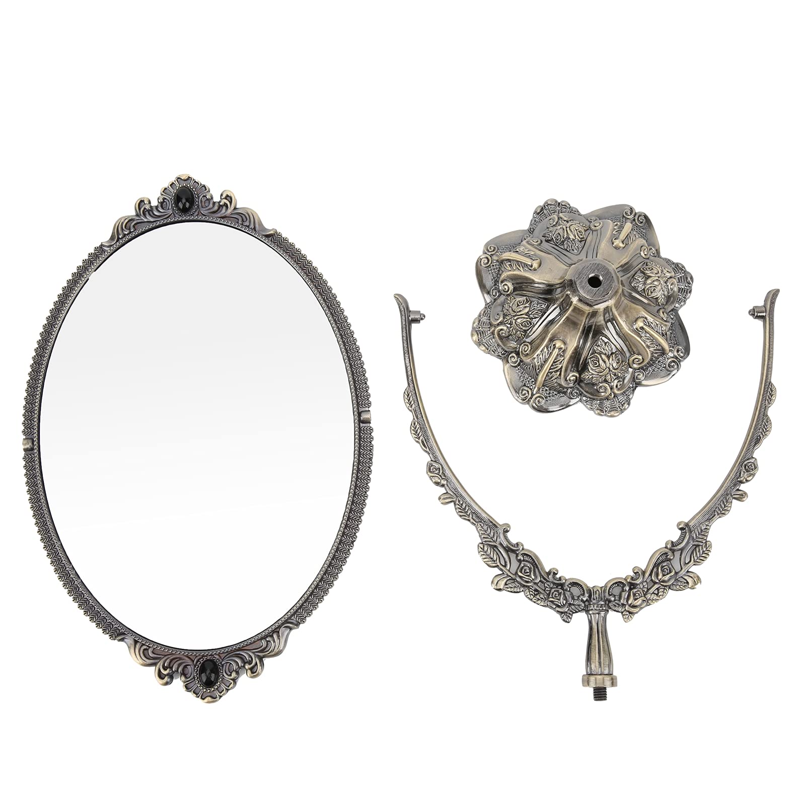 Espejo de Maquillaje Vintage Gótico - Aleación de Zinc Doblable Lateral (Small)