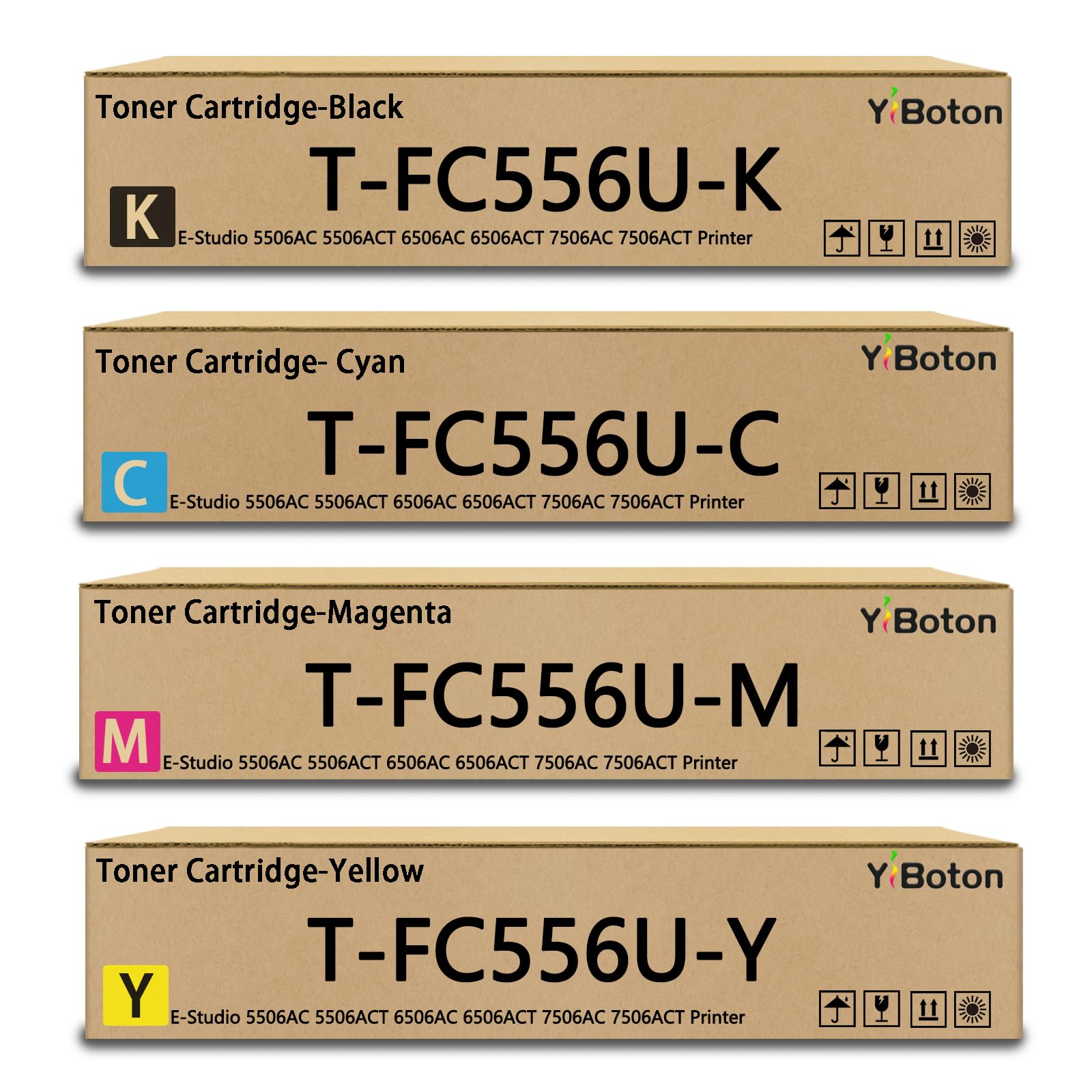 High Yield TFC556U T-FC556U Toner Cartridge Replacement for Toshiba T-FC556U-K T-FC556U-M T-FC556U-Y T-FC556U-C Toner Compatible for Work with E-Studio 5506AC 5506ACT 6506AC 6506ACT 7506AC 7506ACT