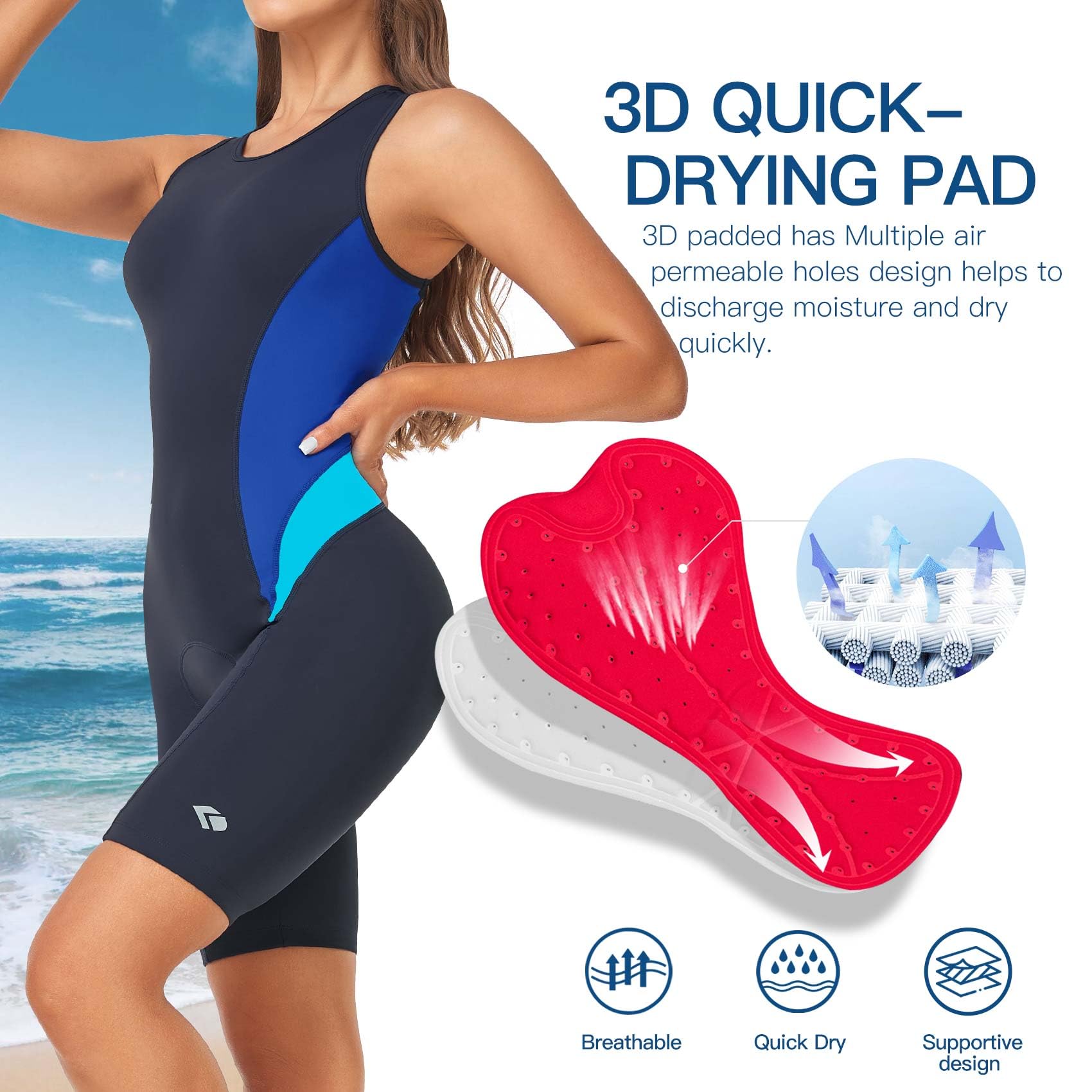 Damen Triathlon-Anzug Einteiliger Badeanzug