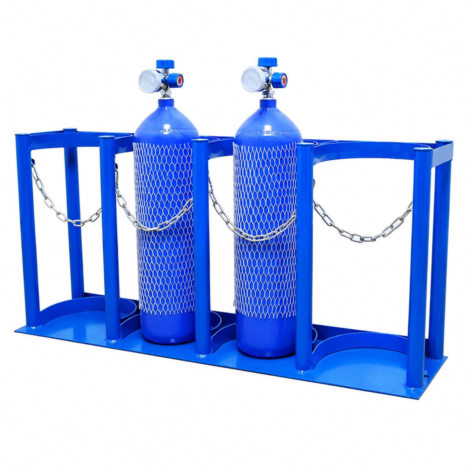 Support bouteille oxygène acier étagère rangement bleu 4L 5L