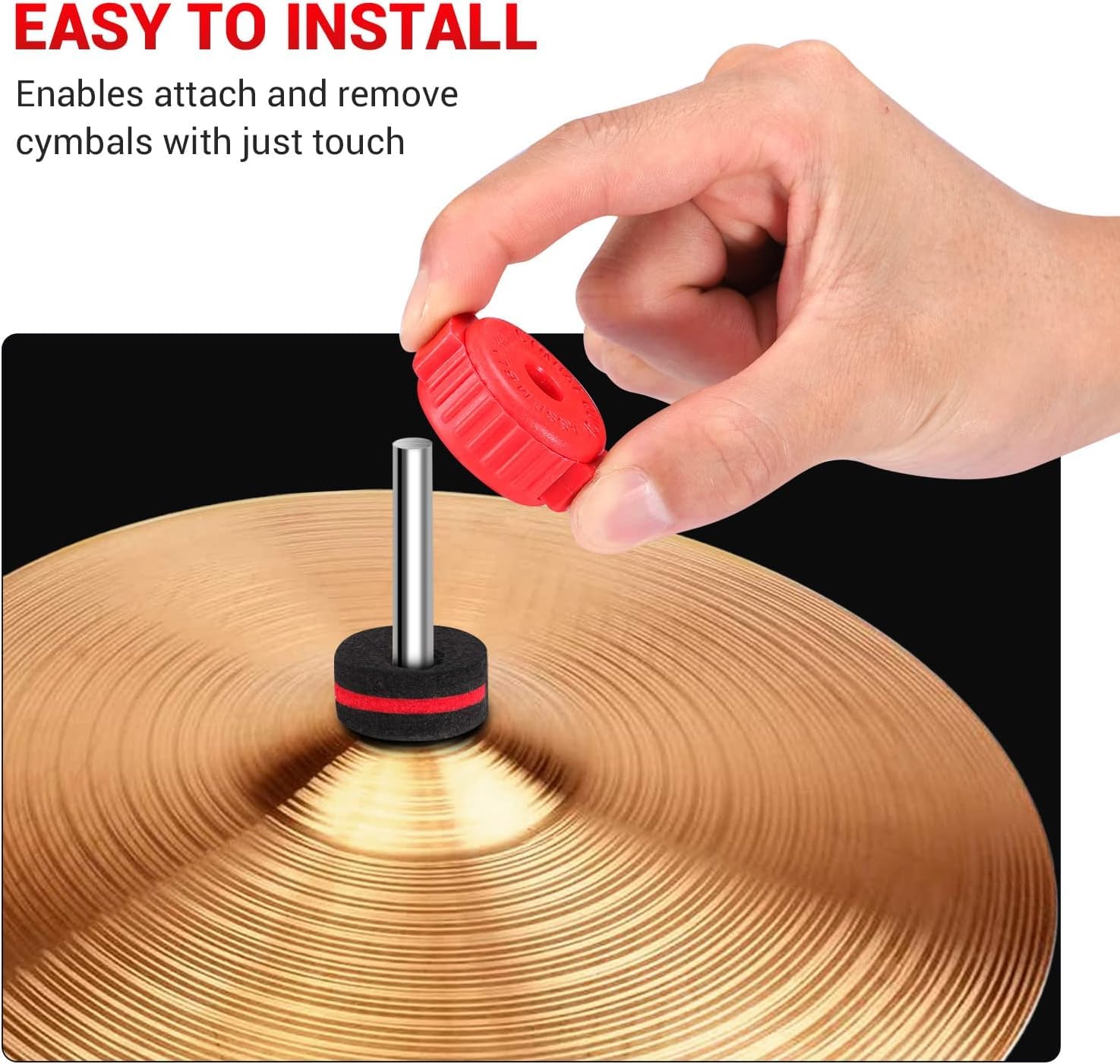 6 Tuercas De Platillo De Ajuste Rápido Para Batería - Accesorio De Percusión, Color Rojo