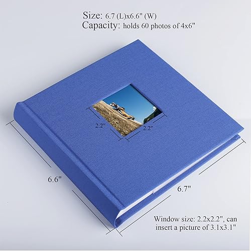 Miniatura 6 de Álbum de fotos de 4 x 6 pulgadas con capacidad para 60 fotos con bolsillos verticales deslizantes, libro de fotos, cubierta de lino, álbumes de