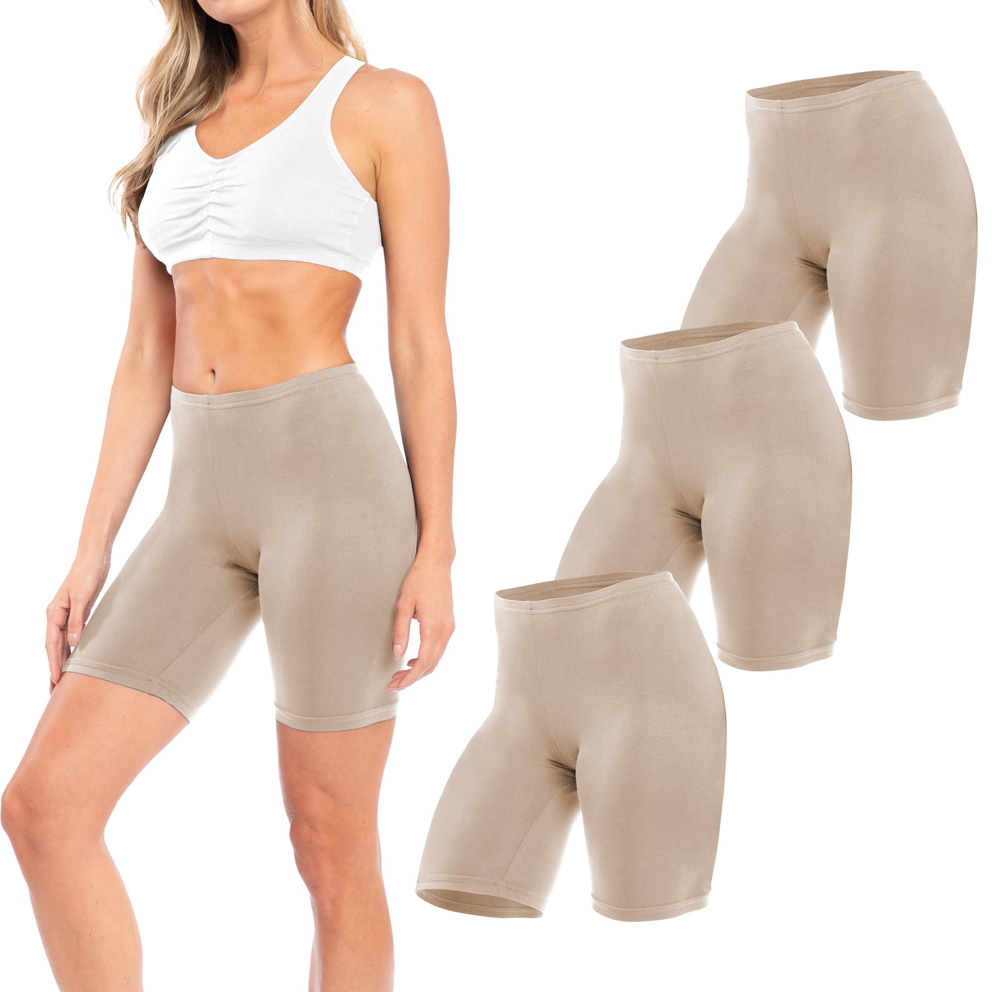 Sexy Basics Womens Ultra Soft Yoga Bike Short | Stretch Boxer Briefs | Multi Packs