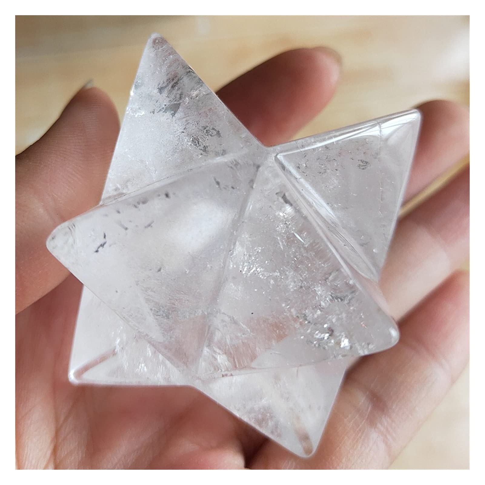 5 cm Natürlicher klarer Kristall Merkaba Pendel Kristallsteine ​​Merkaba Sterne Anhänger Schmuck Halskette Mineralien Voller Textur