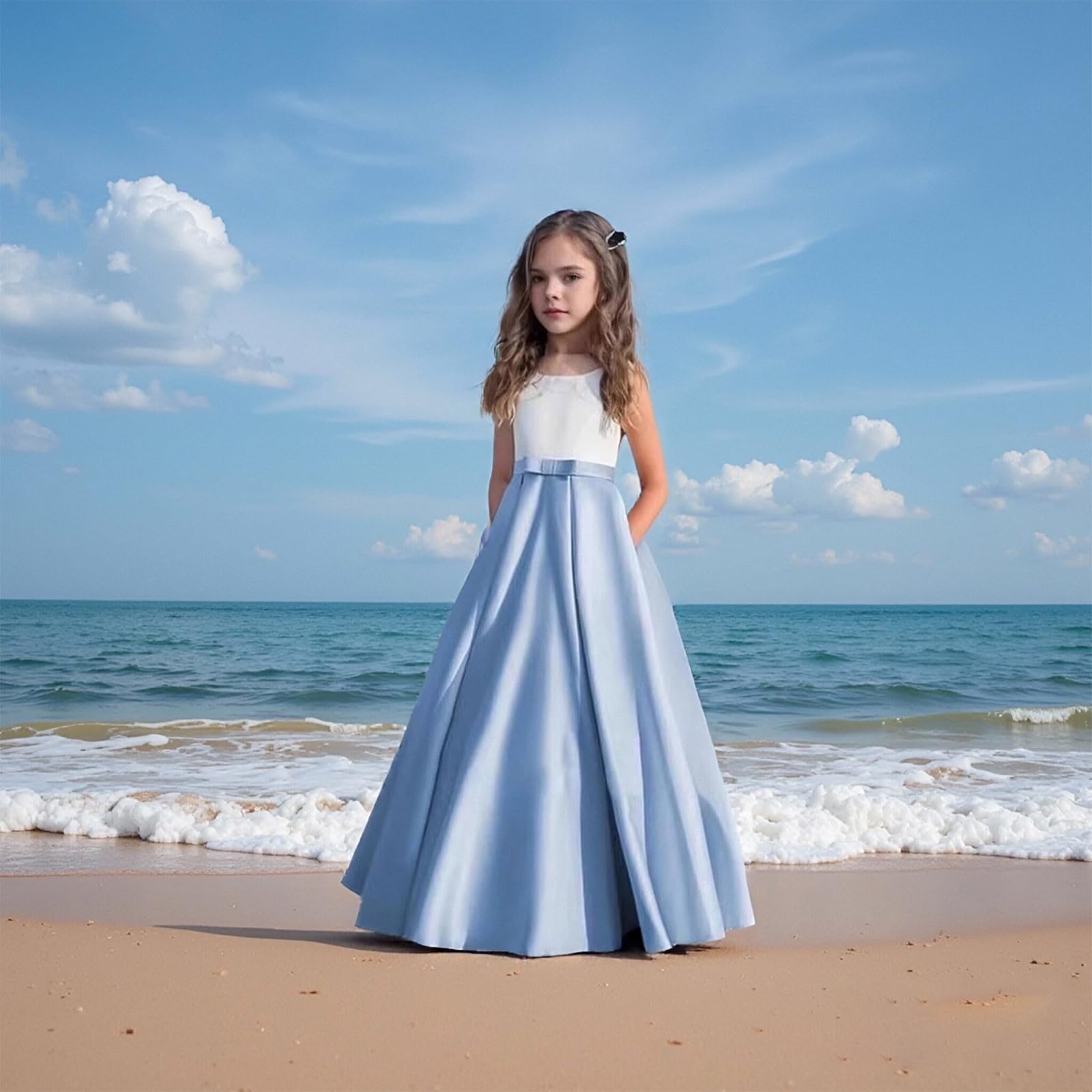 Elegante vestido de niña para ocasiones especiales Vestido de fiesta infantil ligero tejido suave ideal para el día a día y el tiempo libre, corte versátil, combinable