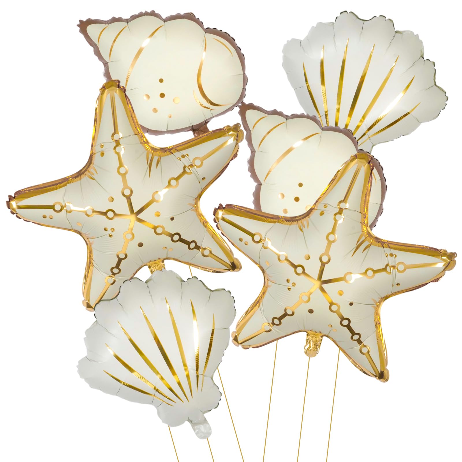 MIANRUII 6PCS Starfish & Seashell and conch balloons,Under The Sea Party Decorations,Beach Party Decorations for Coastal, Mermaid & Tropical Events