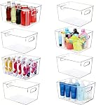 Set of 8 Clear Plastic Storage Bins, 8 Large Stackable Storage Containers for Pantry Organization and Kitchen Storage Bins,Home Edit and Cabinet Organizers