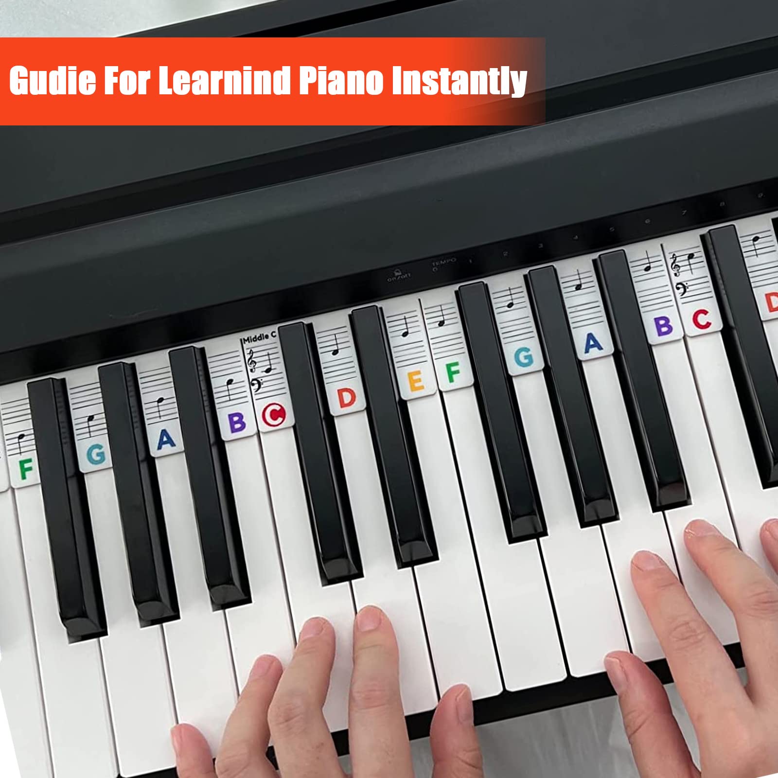 OBYCPIN Autocollants Notes Piano Silicone 88 Touches - Marqueurs Clavier Enfants