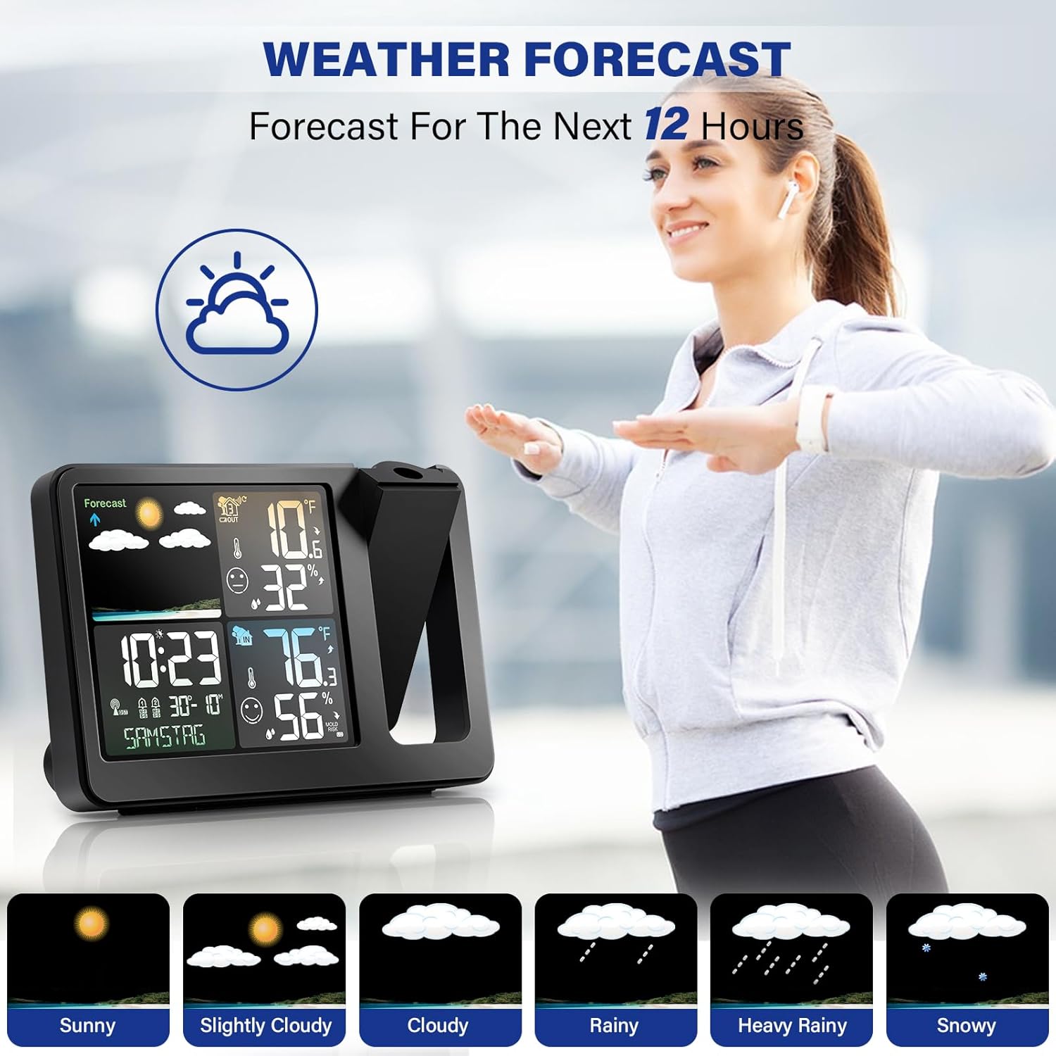 Weather forecast icons for various conditions