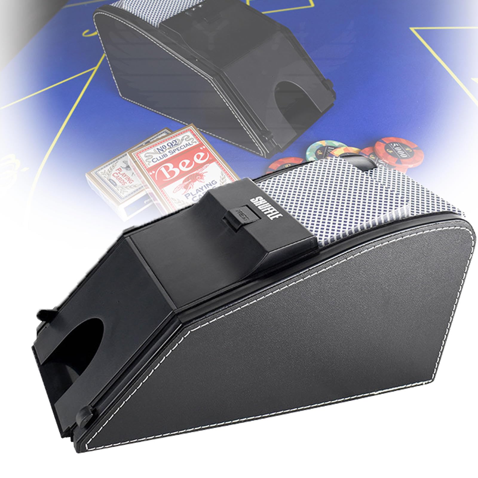 Distribuidor de Cartas automático, máquina de Reparto Aleatorio Profesional 2 en 1 para 1-2 Barajas, Zapatilla de máquina de póquer para Solitario, Tarjetas de plástico