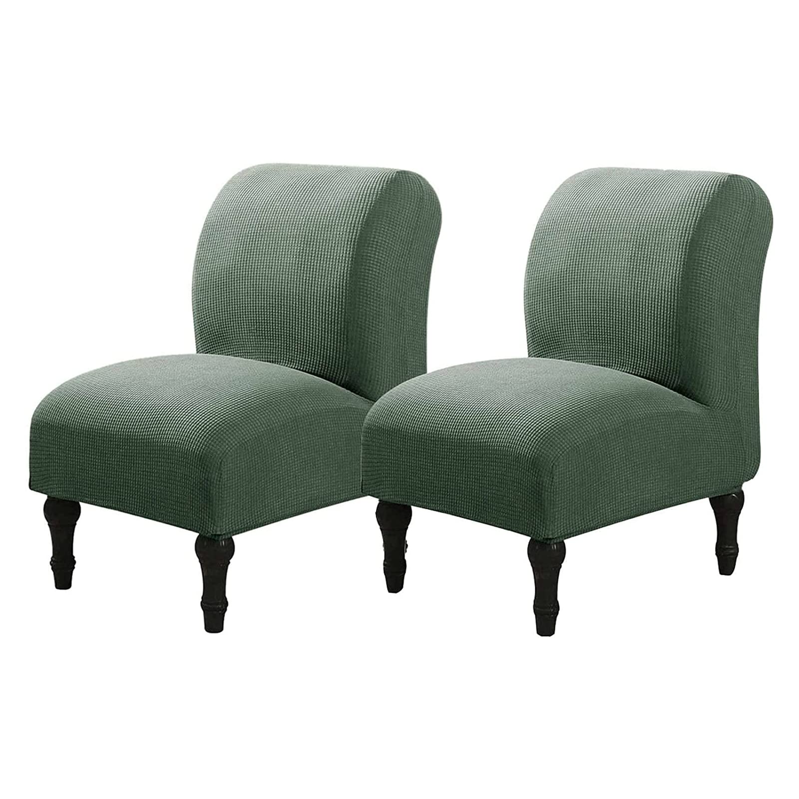 Housses de chaise extensibles vertes (lot de 2) amovibles et lavables