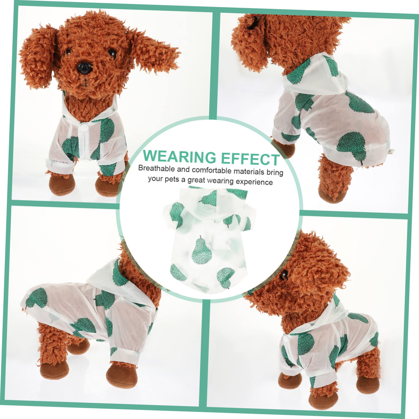 POPETPOP 5pezzi Cappottino Estivo per Cani con Cappuccio Abbigliamento Protettivo per Sole e Foto Comodo e Traspirante Taglia per Cani e Gatti