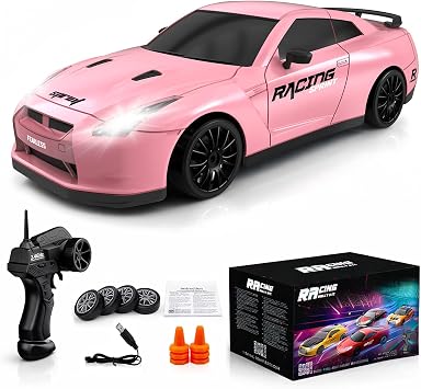 Remote Control Car RC Drift Car 2.4GHz 124 Scale 4WD 15KM/H High Speed Model Vehicle with LED Lights Drifting Tire Racing Sport Toy Car for Adults Boys Girls Kids Gift