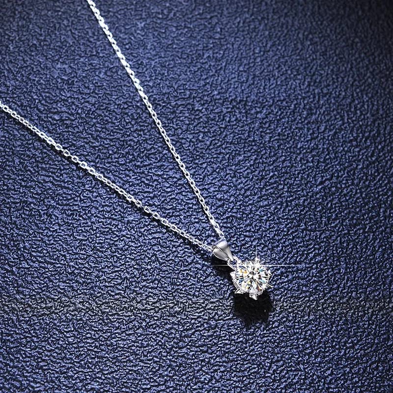 Collier en Argent Sterling Moissanite Pendentif Flocon cadeau de mariage
