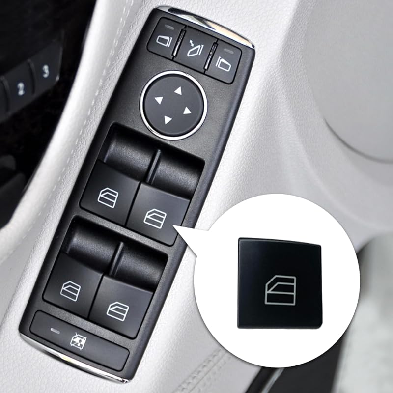 Capa do botão do interruptor do vidro elétrico lado do motorista Y-QIPED para Mercedes-Benz C-Class, E-Class e GLK – 1 unidade