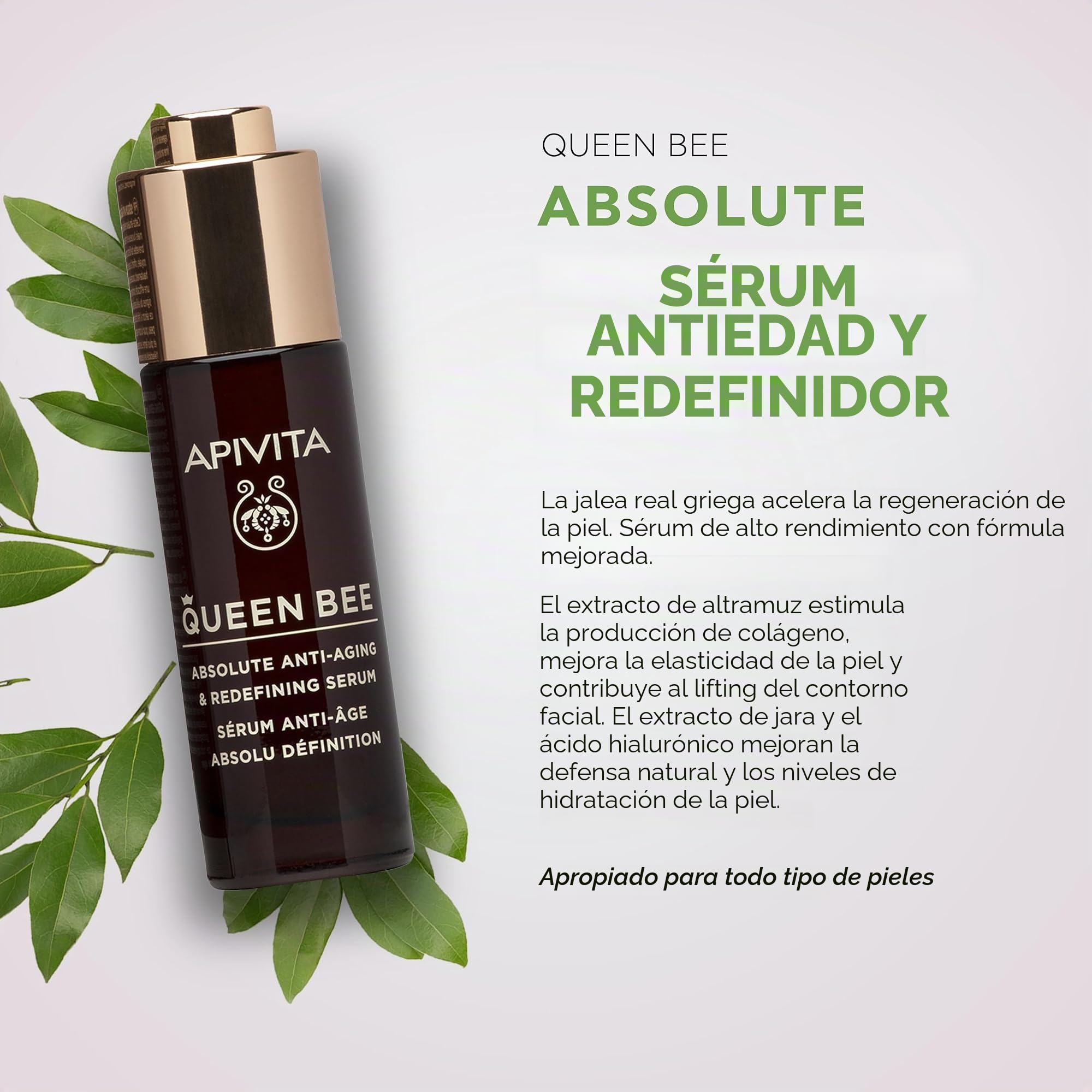 APIVITA QUEEN BEE SERUM ANTIENVEJECIMIENTO | CON JALEA REAL GRIEGA FRESCA | 30ML