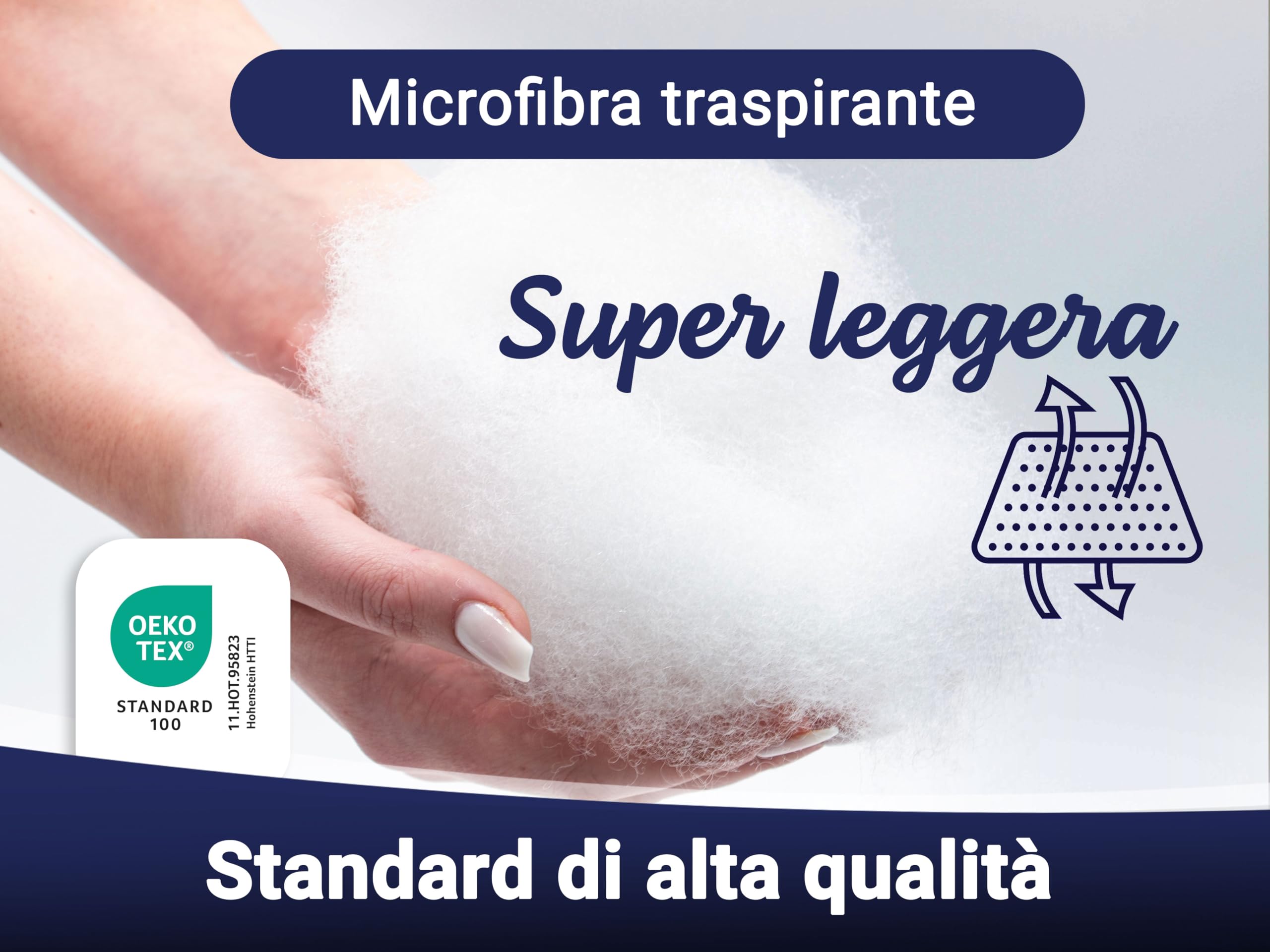 ZOLLNER Trapunta quattro stagioni - piumone annuale in 135x200 cm morbido e traspirante - imbottitura in poliestere - lavabile a 95°C - Qualità alberghiera - Certificato OEKO TEX (R)