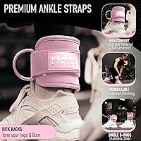 Vista 3 de BREAKING LIMITS Correas de tobillo para máquinas de cable para mujeres, juego de correas de tobillo para glúteos, accesorios de tobillo