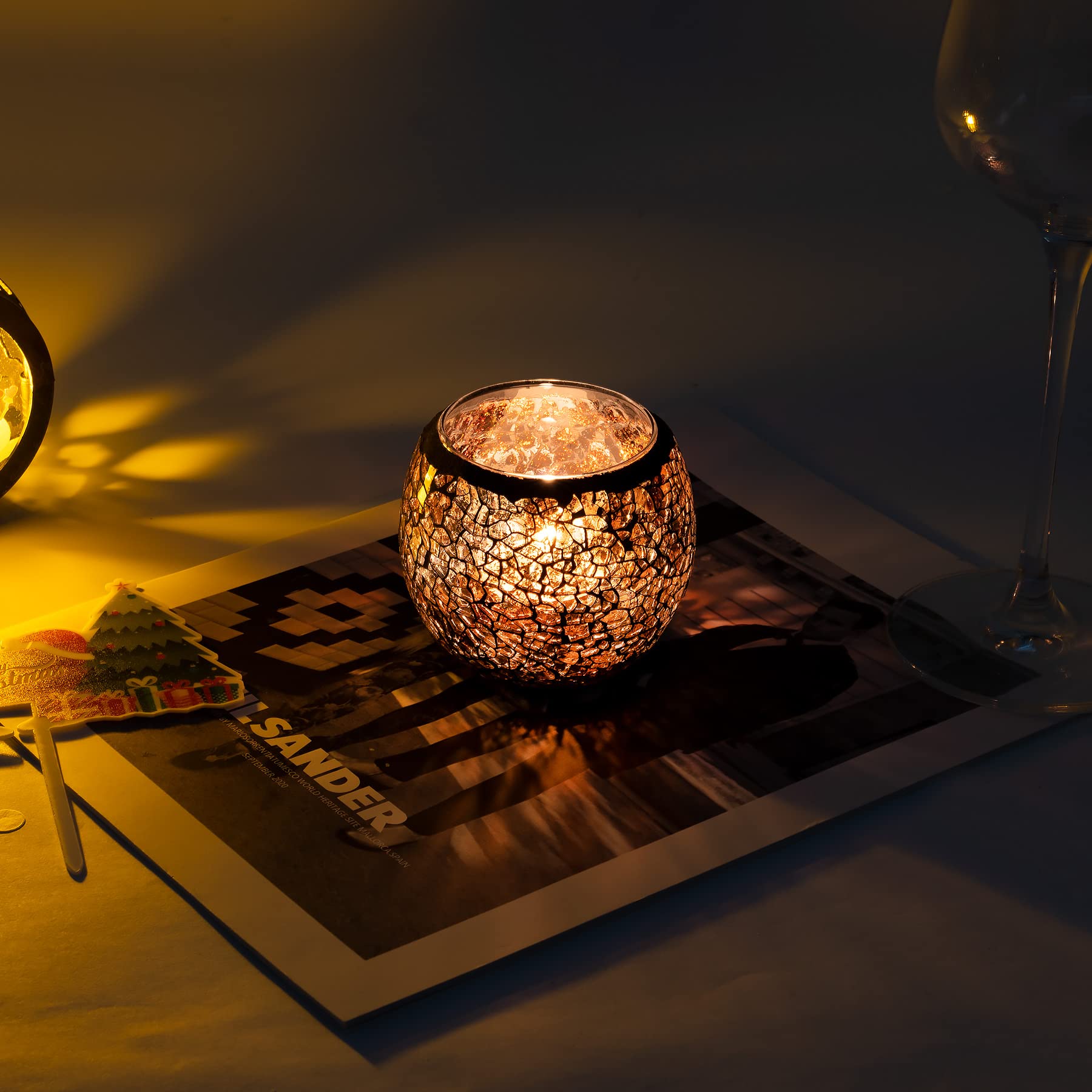 Portacandele In Legno Naturale - Set Di 15 Per Centrotavola E Decorazioni - Foto 5