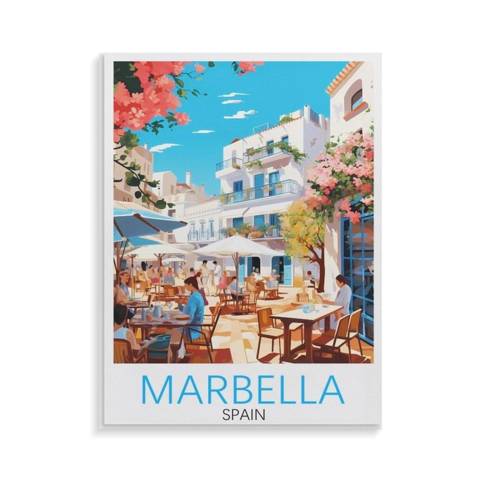 Xjufw A-2 Acrylic Simple Paint By Number Canvas For Gift Decoration， Spain Marbella Paint By Numbers For Adults Beginners, 30X40cm(Aa-59