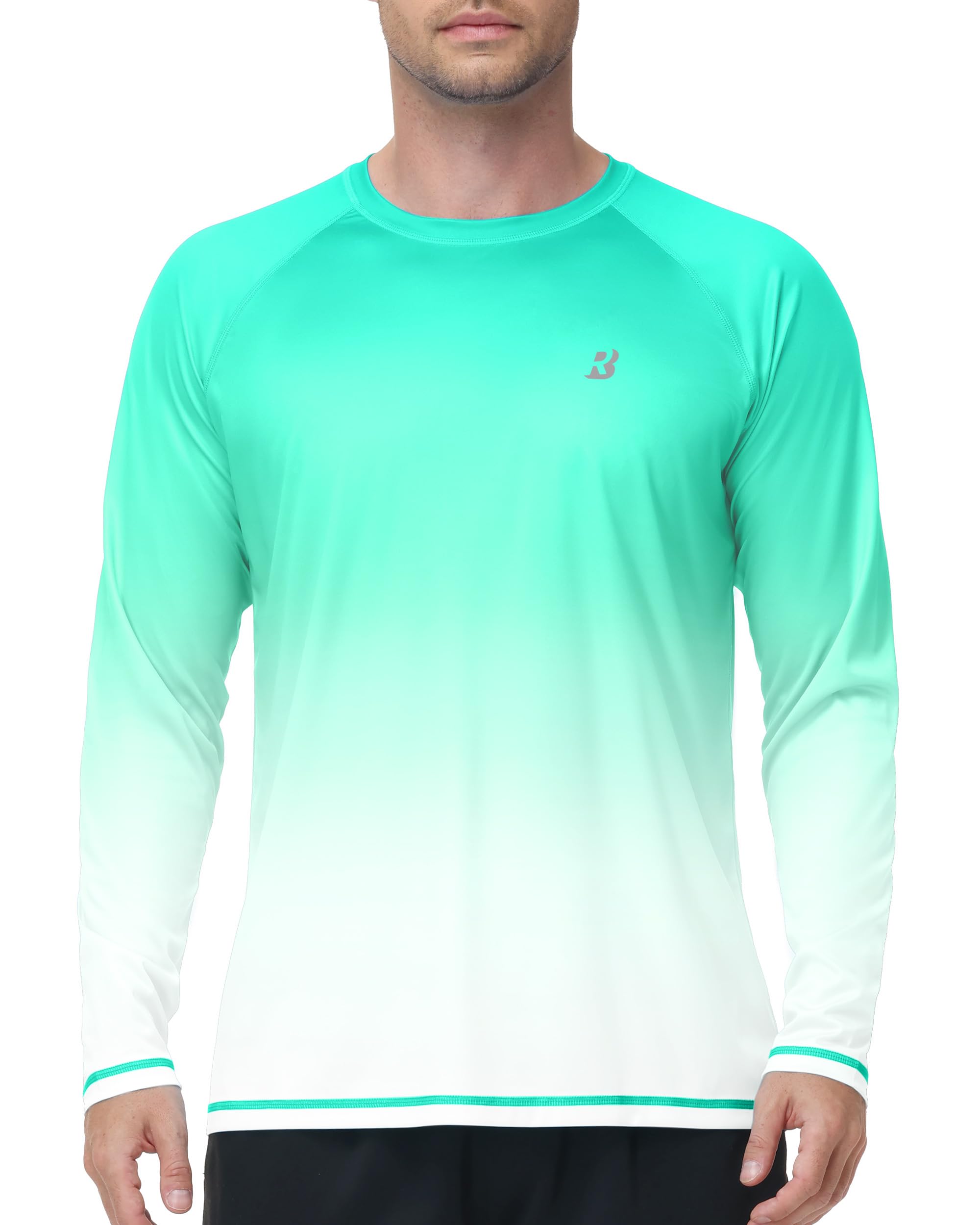 Roadbox Herren UV-Schutz Shirt, UPF 50+ Rashguard T-Shirt, Schnelltrocknend Leicht Langarmshirt für Surfen Angeln Wandern
