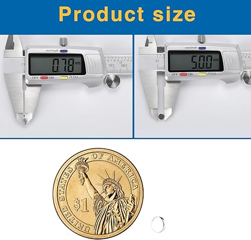 Vista 29 de DIYMAG 200 imanes de nevera de níquel cepillado prémium para nevera, imanes de oficina, plata, 0.236 x 0.118 in